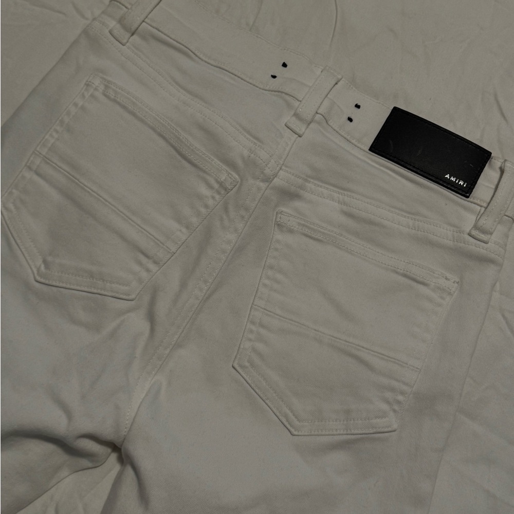 AMIRI Women’s White Moto Jeans (26)